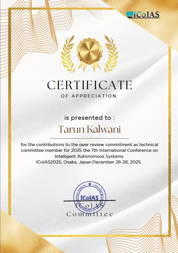 ICOIAS Technical Program Committee recognition