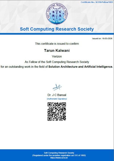 Soft Computing Research Society fellowship