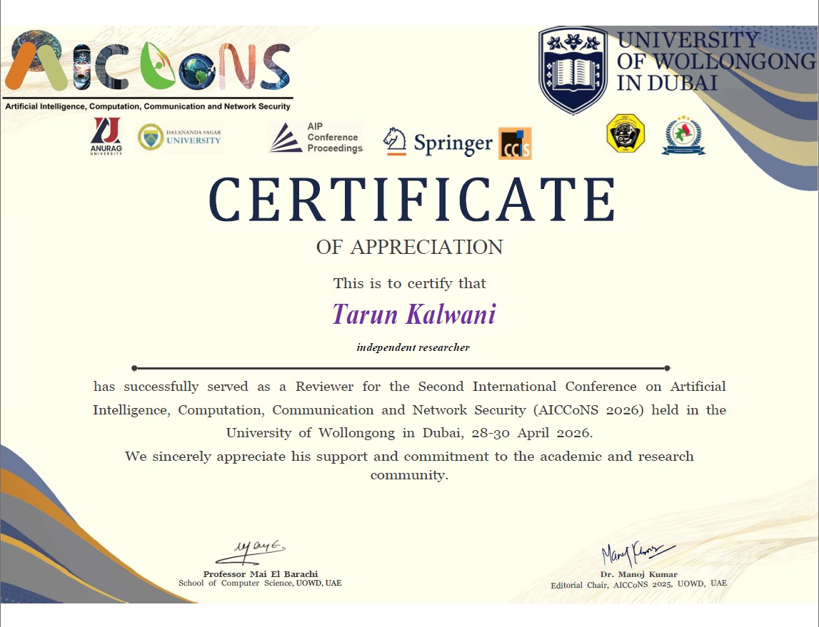 AICCoNS reviewer recognition